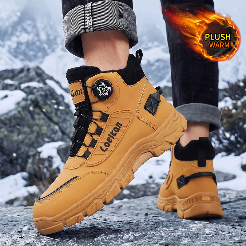 TEMU Bottes de neige LOEIKAN pour homme, baskets d'hiver pour homme – Doublure épaisse et chaude, semelle épaisse, adaptées à la randonnée et à