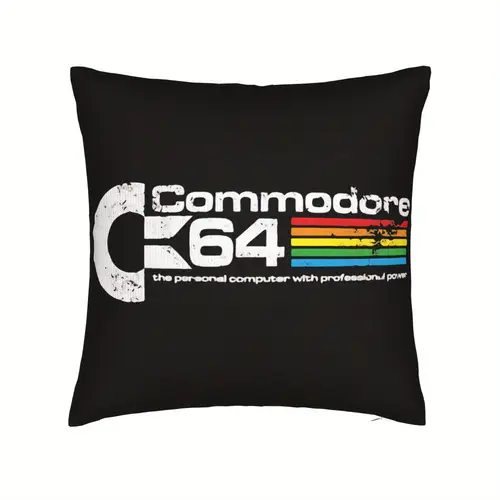 vintage computer pillow cover 18x18 inch polyester decorative cushion with machine washable zip closure ideal for bedroom or living room living room accessory retro gaming theme zippered pillowcase accessories