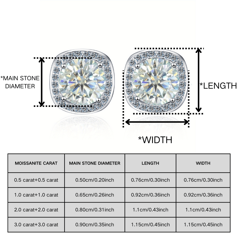 Women's Round Cut Light Blue Moissanite Copper Stud Earrings, Gift