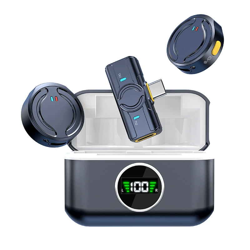 New Wireless Lavalier Microphone with Charging Compartment, Intelligent  Noise Reduction Wireless Mini Microphone, Compact And Portable, Magnetic  Back