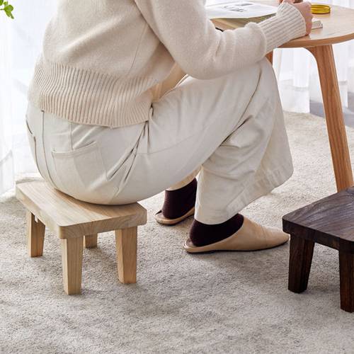 solid stool rectangle small rustic farmhouse entryway bench coffee table chair footrest compact low profile stool for living room narrow hallway durable construction no