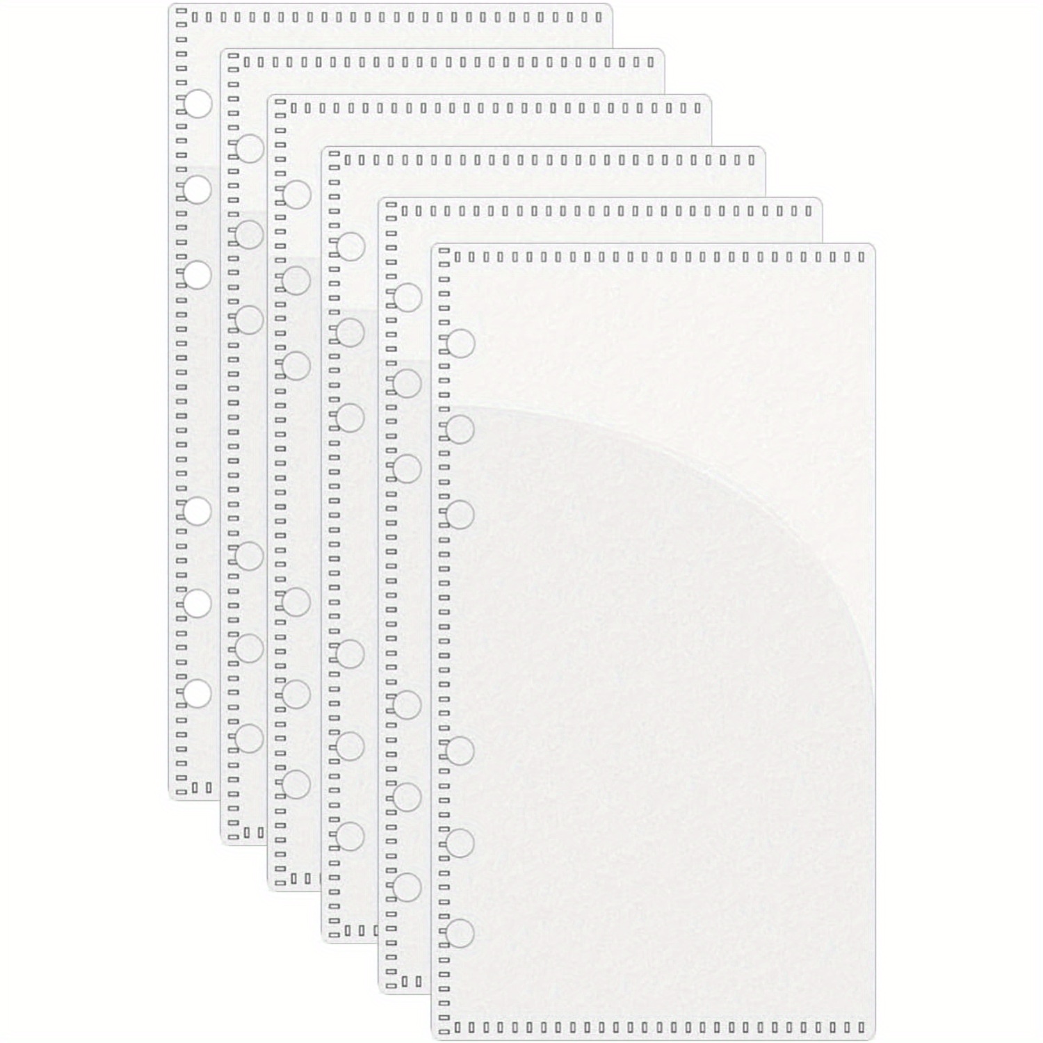 Temu 6Pcs A6 Budget Envelopes - Frosted Pp Plastic Binder Pockets With 2-Pocket Organizer, Tear-Resistant & Reusable Money Envelopes For 6-Ring-image