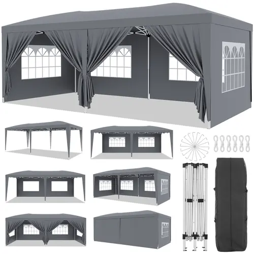 10x20 up canopy tent with 6 removable 3 adjustable