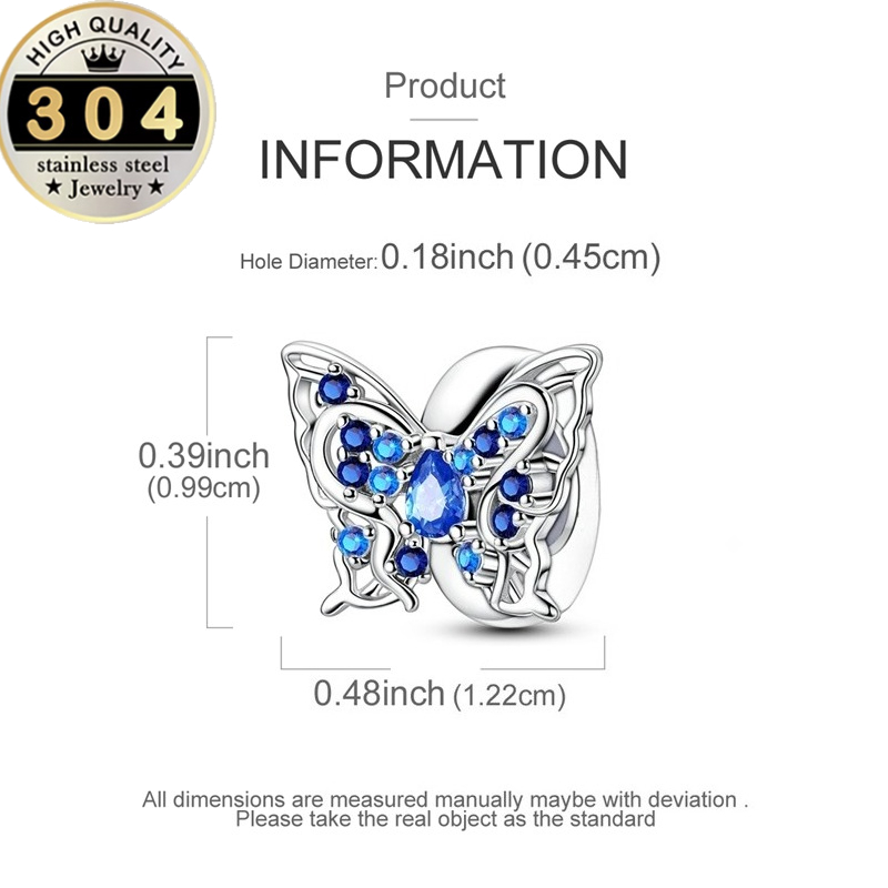 Butterfly Stopper Bead with Fixed Clasp, Gift for Her