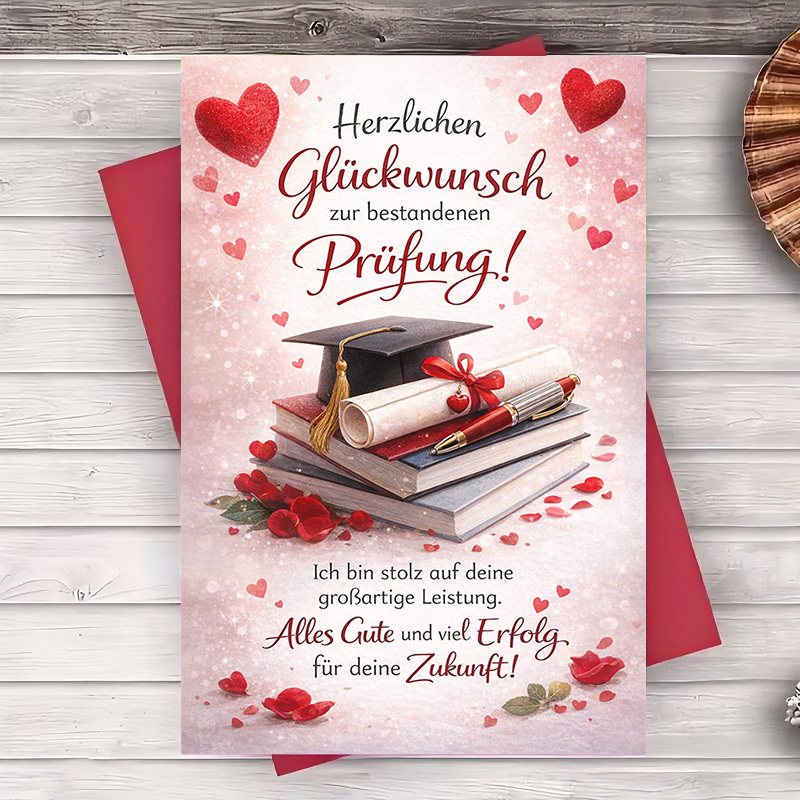 E-shop 2er-Set (Enthält Briefumschlag und Grußkarte) Ideal zum Gratulieren an Absolventen. Geeignet für Freunde, Familie oder Kollegen. akademische