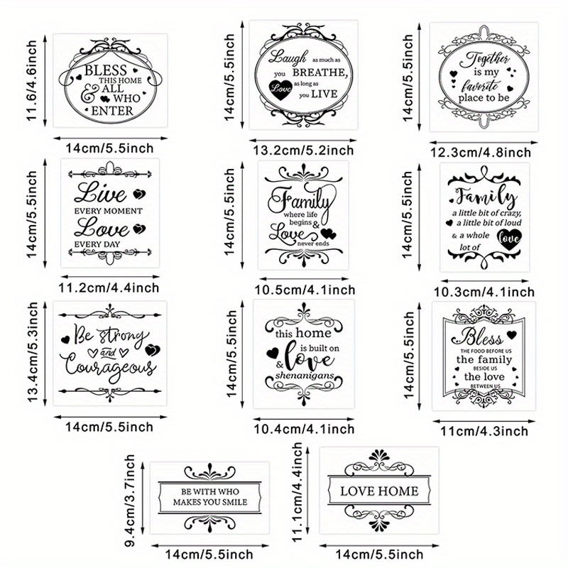 TEMU 11 Feuilles de Décalcomanies Vintage à pour Lettres Chaudes Noires - Autocollants pour Meubles, École, Maison, Bureau, DIY, Art et Décoration -