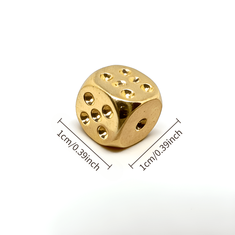 2 Handmade Solid Brass Dice- Polished Tabletop Game Dice, Durable Copper Material, Perfect for Bar Accessories and Creative Gifts, Action Game Type, Game Dice