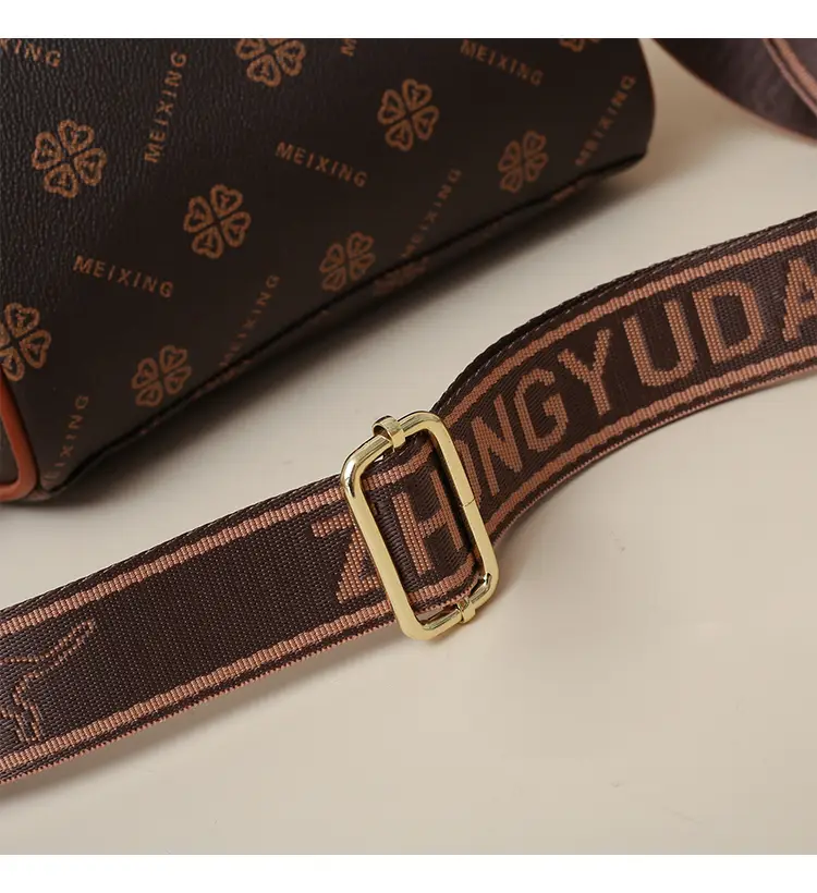 stylish dark brown floral print crossbody bag for women large capacity vintage inspired shoulder handbag with zip closure casual and commuting commuting handbag stylish womens accessory bag details 13