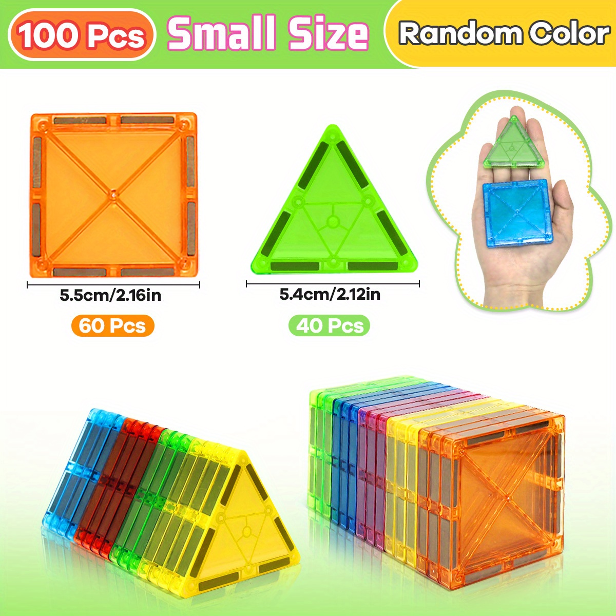 Image of Magnetic Building Blocks Stem Toys, Enhancing And , Learning Educational Construction Toys Set Of Magnetic Toys For Teenagers, Birthday Gifts, Random Colors
