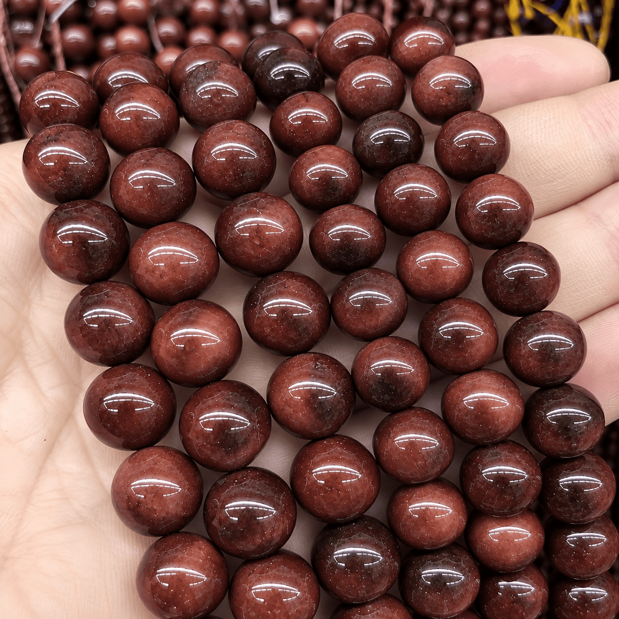 TEMU 49pcs Perles Œil de Tigre Marron Noir, Perles de Verre Libres pour la Fabrication de Bracelets Boucles d'Oreilles Bijoux, Ajouts de Bijoux