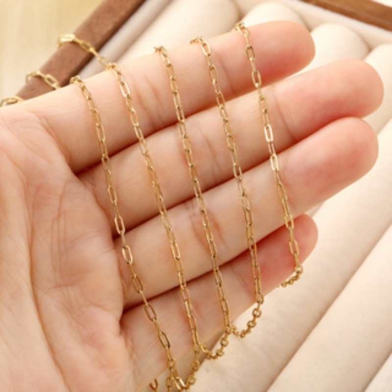Unisex Stainless Steel Paperclip Chain Necklace, Basic Accessory