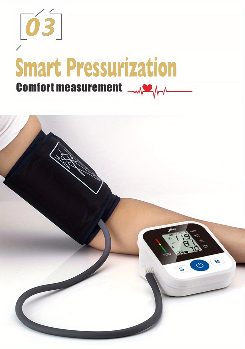 upper arm blood pressure monitor machine kit smart voice broadcast blood pressure cuff 2   99 x 2 sets memory with large lcd display suitable for family parents   during pregnancy ip22 Product details 2