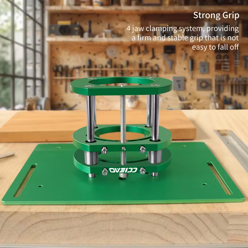 适用于65毫米直径马达的木工翻转板和铣床升降套件 - 铝合金铣床嵌入板带斜角量规和护板 - 工作台修边木工辅助工具 商品详情 12