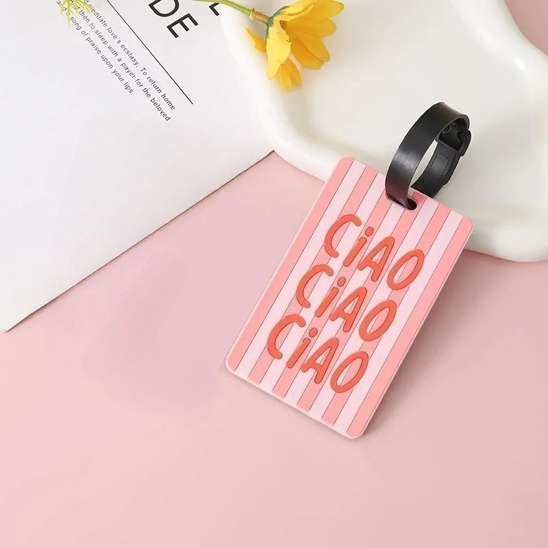 Image of Pvc Letter Cute Luggage Tag Travel Luggage Tags Name Address Lable Suitcase Tag Travel Bags Accessories