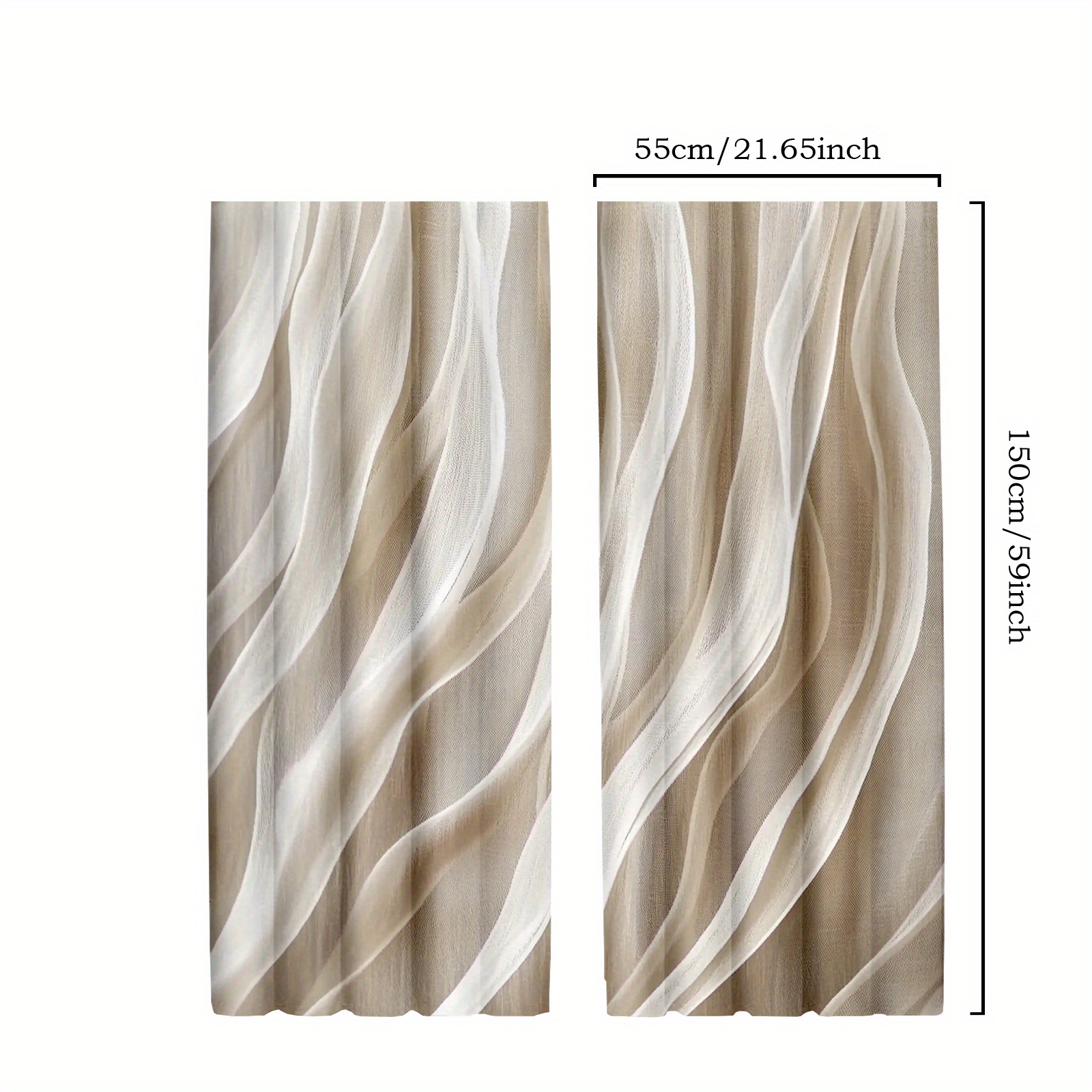 TEMU 2pcs Khaki And Curtains: Classic Neutral Tones - Suitable For Bedroom Curtains, Living Room Curtains, Dining Room Curtains, Study Curtains,