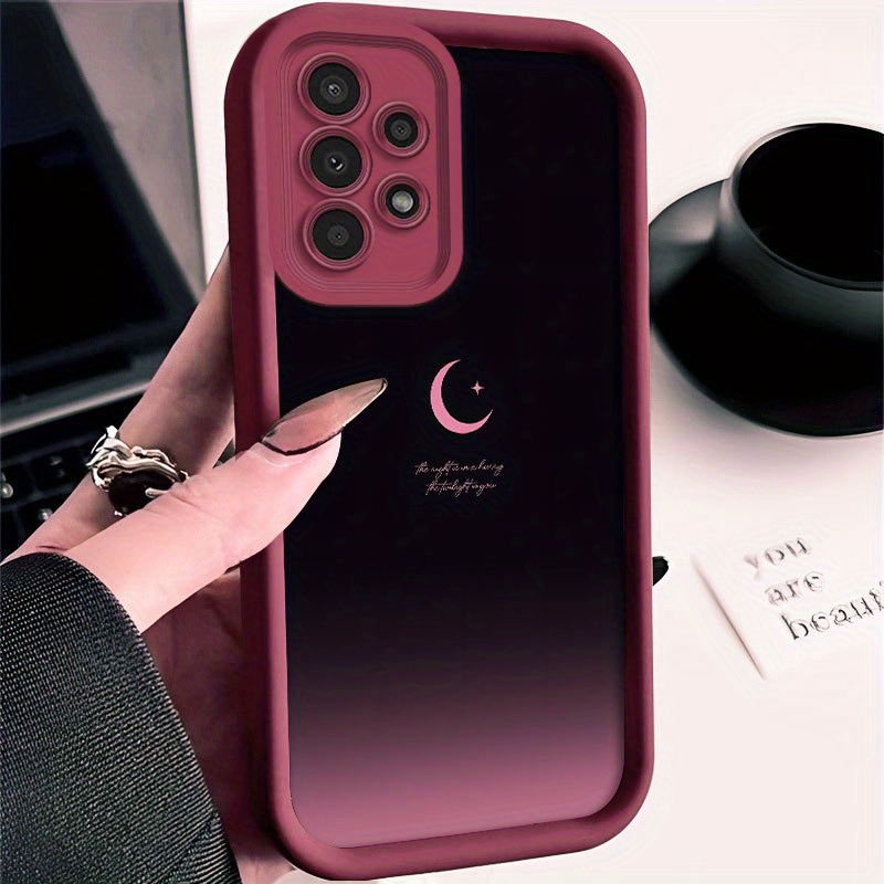 TEMU Fashionable And Minimalist Gradient Moon Pattern Phone Case For Galaxy And Models.