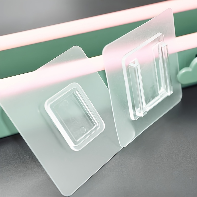 E-shop 16 Stück Abnehmbare Klebehaken ohne Bohren / Transparentes, starkes Saugnapf-Design / Universelles Klebeband für Fugen, Badezimmer und Küchen /