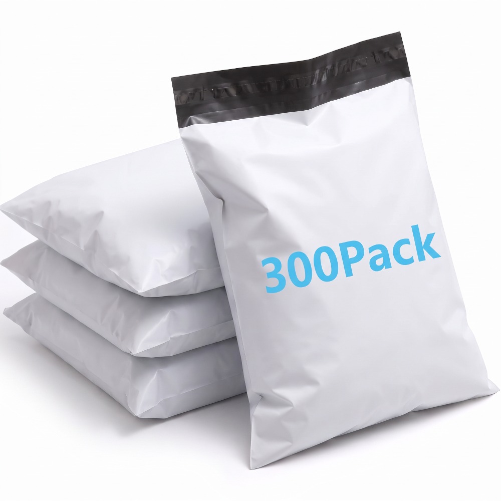TEMU 300pcs White Poly Mailers, Self Resistant Shipping Envelopes With Reinforced Edges, Mailing Bags For Clothing, Documents, Packages, Small