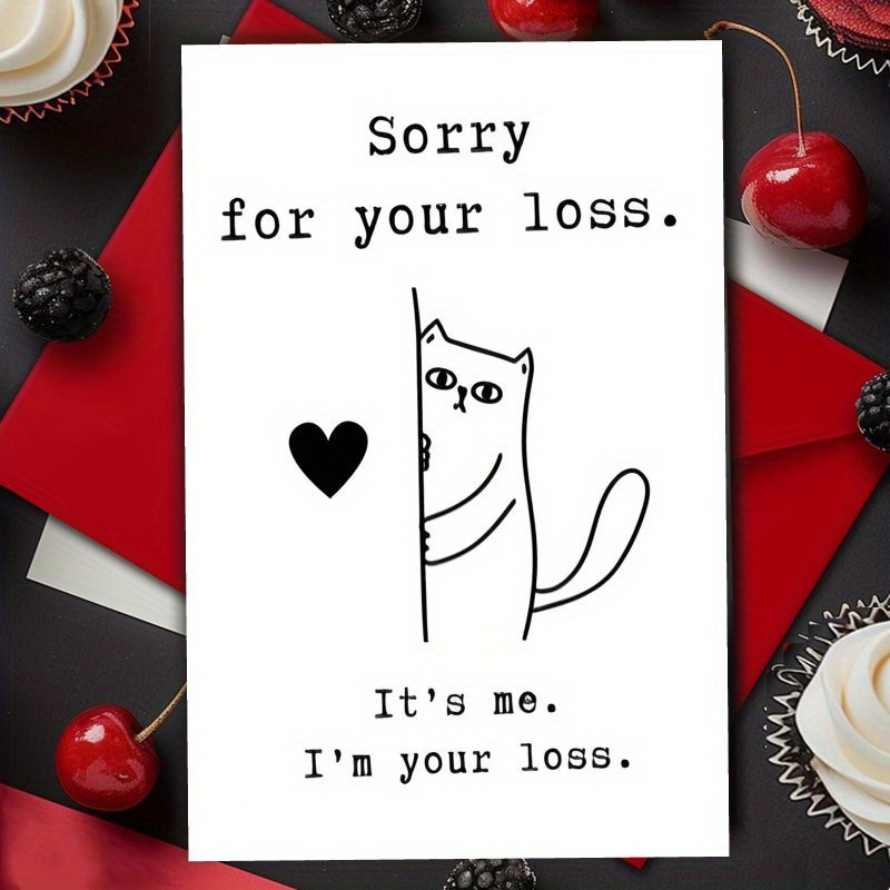 TEMU 1pc Snarky Sarcastic Cat Leaving | Moving Farewell Card, Ideal Gift For Friend, Brother, Sister, Son, Daughter, Husband, Bestie, Colleague |