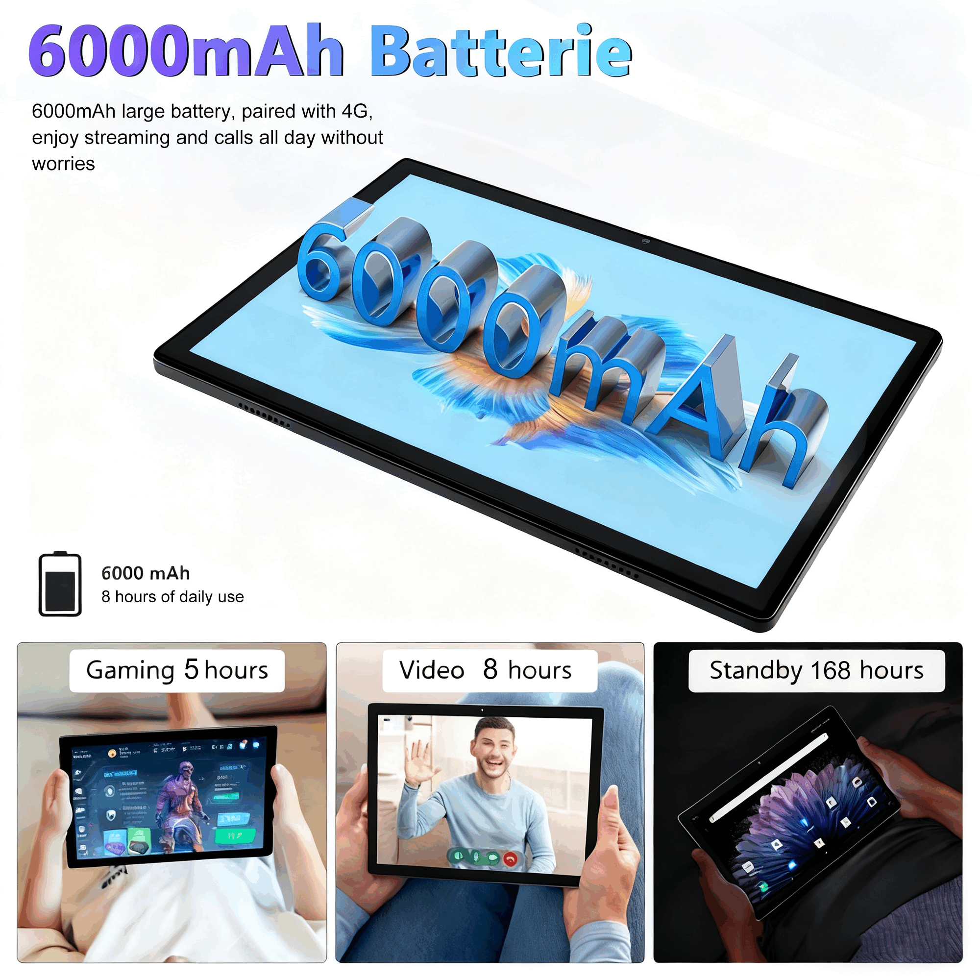 Tabletă Android 15 de 10.1 inch, 24GB RAM 512GB ROM, 5G Dual SIM, Ecran HD IPS, Baterie 6000Mah, Cameră 8MP+16MP, Quad-Core, Wifi 6, Type-C, Tabletă, Pad, Tabletă, Pad