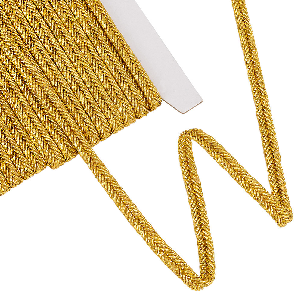 Image of Flat Polyester Metallic Cord Clothes Additions Goldenrod 1/4 Inch (4.5~5mm) About 10.94 Yards (10m)/card Craft Supplies Handmade Kit