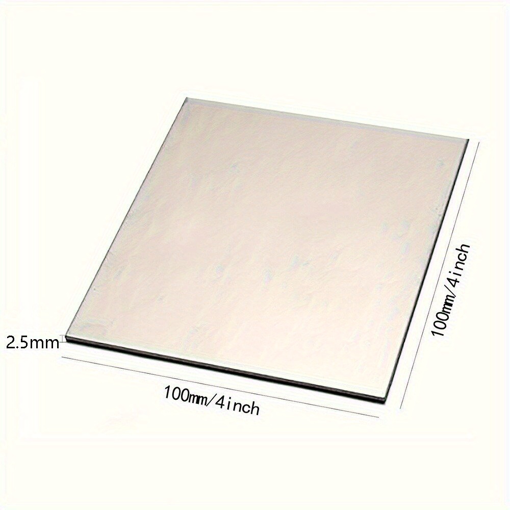 TEMU 1pc 4"x4" Premium Titanium Plate, Ta2 Metal, 2.5mm Thick - Ideal For Aerospace, Industrial Processes & Automotive Diy Projects, Smooth Metallic
