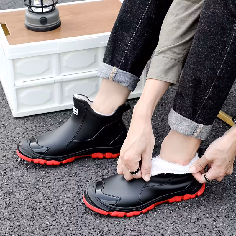 men s & women s heavy-duty high quality rubber boots - large eu 48/us 12 (xxl) non-slip with cushioned sole, easy- /white tread for fishing, gardening, kitchen, outdoor - unisex rain boots Product details 3