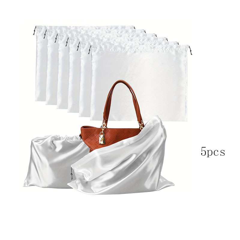 TEMU Lot de 5 sacs à poussière anti-poussière à cordon pour sacs à main, portefeuilles, chaussures - Pochettes de rangement durables avec fermeture