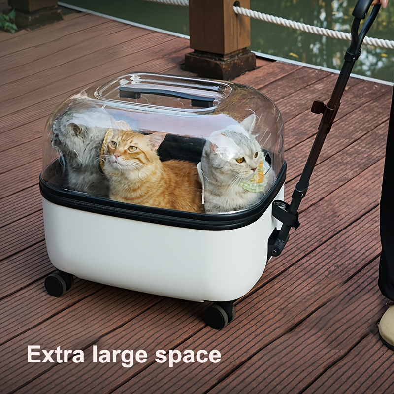 panoramic view   heavy duty pc with 360   visibility zippered     for airplane car vet   travel carrier for cats small dogs durable   case with  