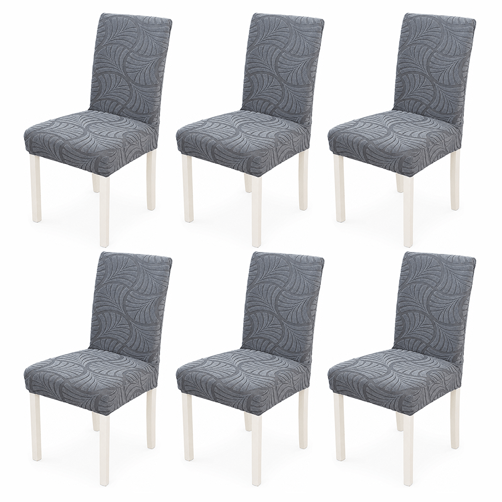 TEMU 4/6pcs Set Of Stretchy, Lightweight Jacquard Dining Chair Covers; Removable, Machine-washable Dining Chair Covers; Solid-color Stretch Chair
