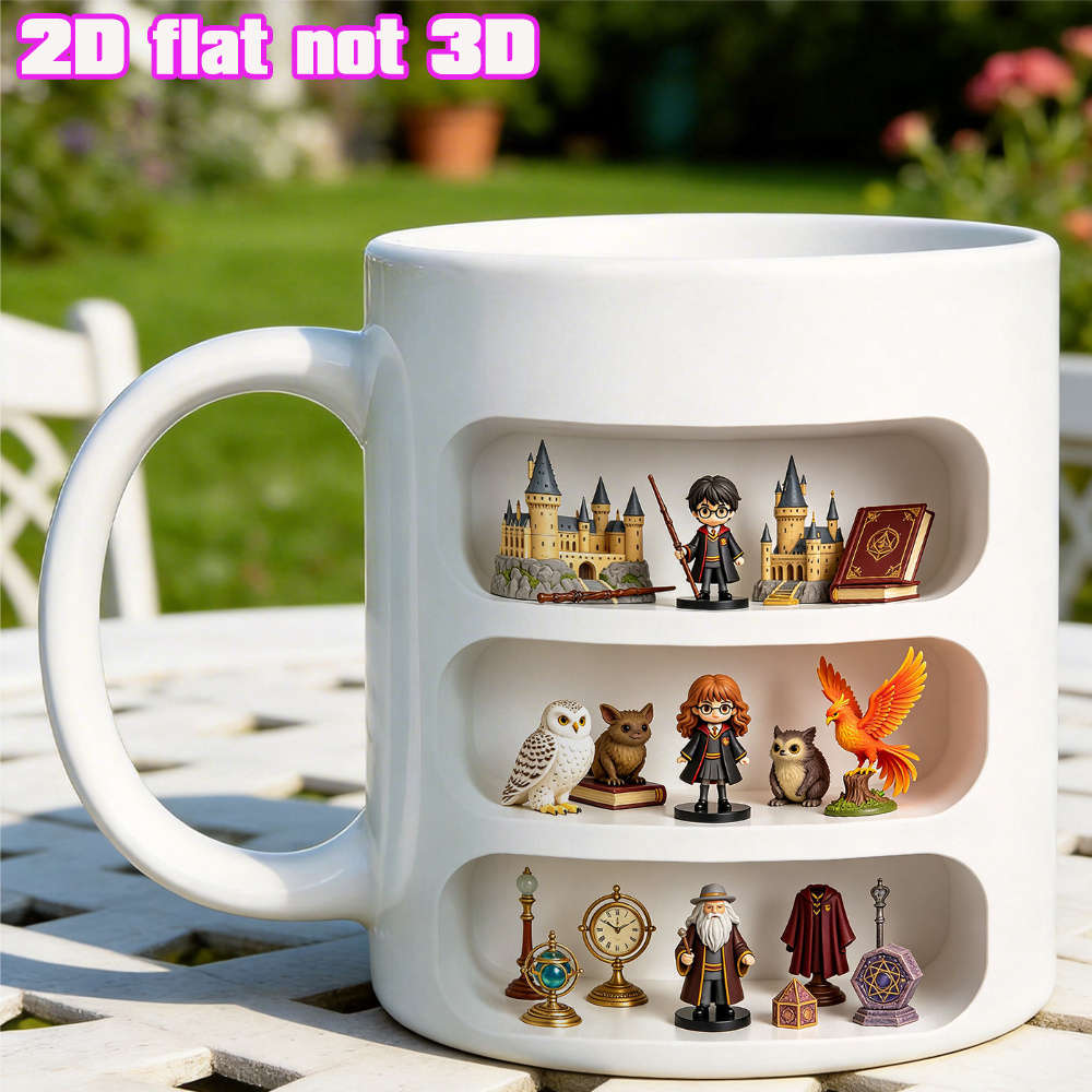 [mug, Coffee Mug] 2d Flat 1pc Wb Harry Potter Mug, Suitable For Everyday Drinking, And A Great Gift For Movie Fans, Harry Potter Themed Souvenirs, Parties, And Holidays