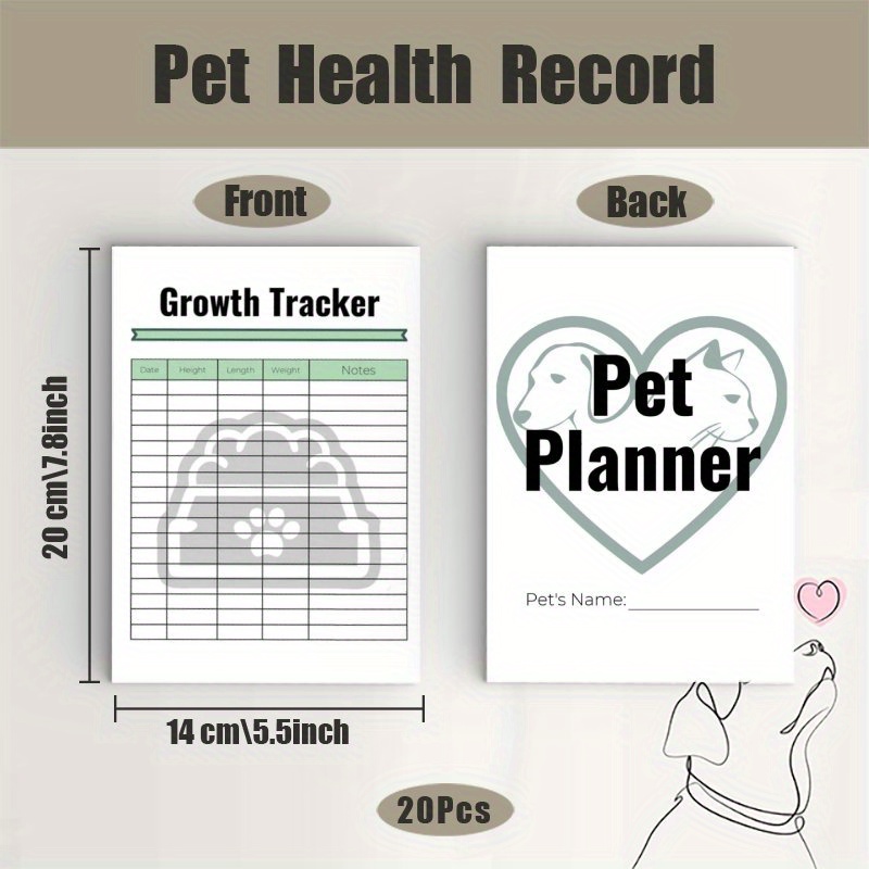 TEMU 20 stuks, Gezondheidsrecord voor huisdieren, Vaccinatieboek voor , Vaccinatieboek voor honden, Vaccinatieboekjes voor , Planner voor katten en