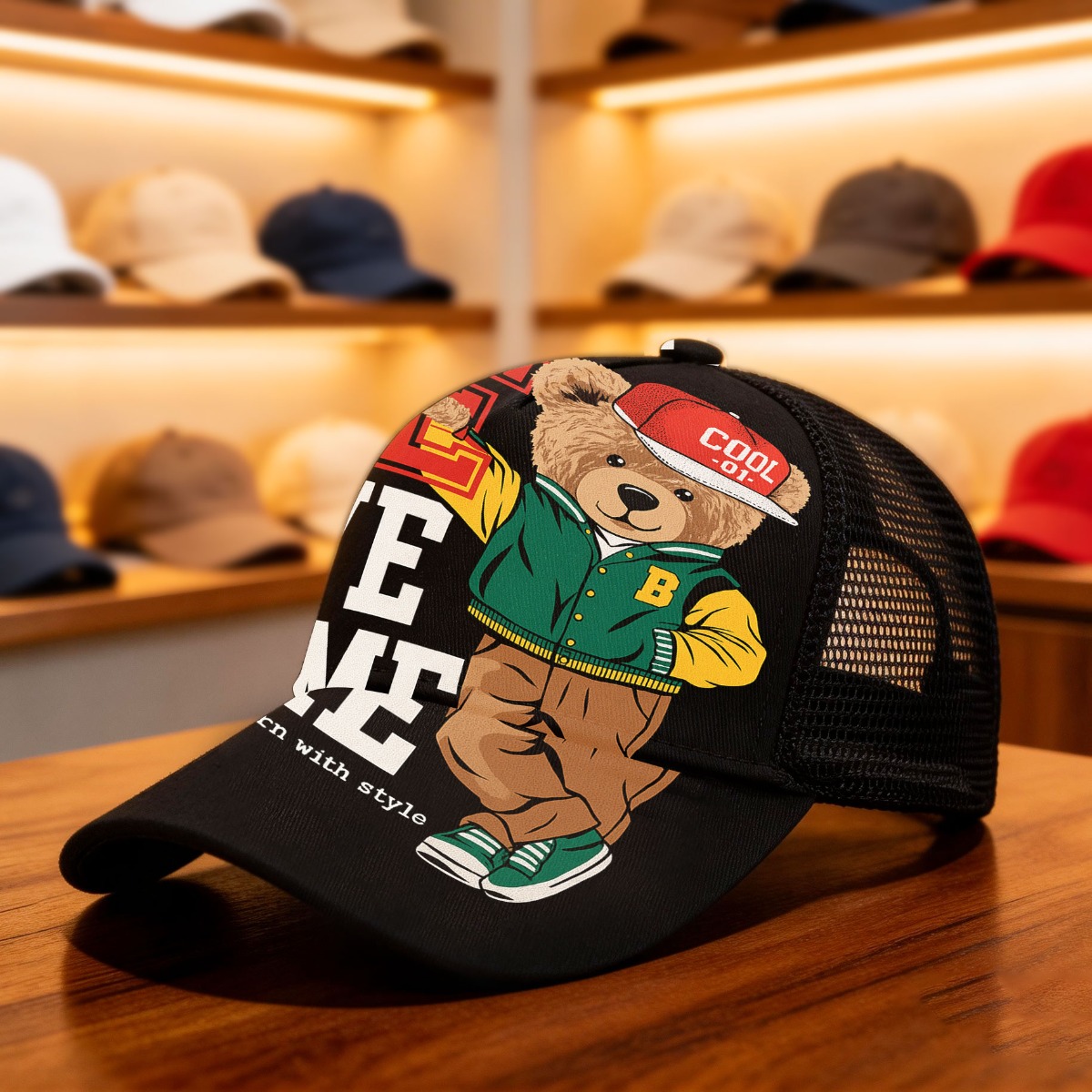 TEMU 1pc Casquette Snapback Réglable Style Sportif et , Bonnet en Lavable à , , Respirante avec Construction Durable pour Utilisation Extérieure,