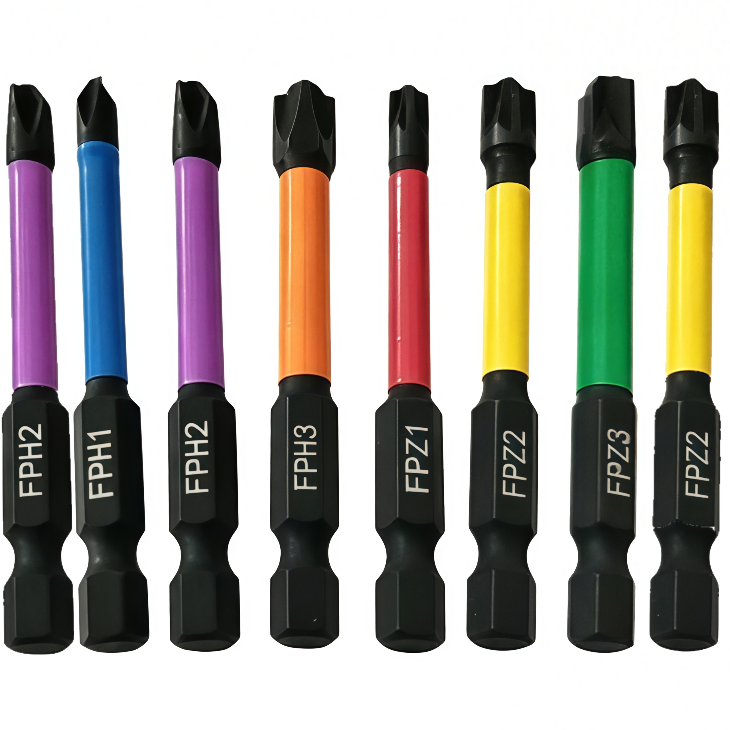 TEMU 8pcs Anti-slip Magnetic Impact-resistant Cross Screwdriver Bit Set | 8pcs, 65mm Hex Shank, Sizes Fph1/fph2/fph3 & Fpz1/fpz2/fpz3, No Electricity