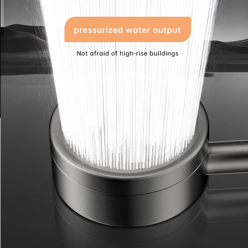 JIAYUN High-Pressure Black Stainless Steel Shower Head, Handheld