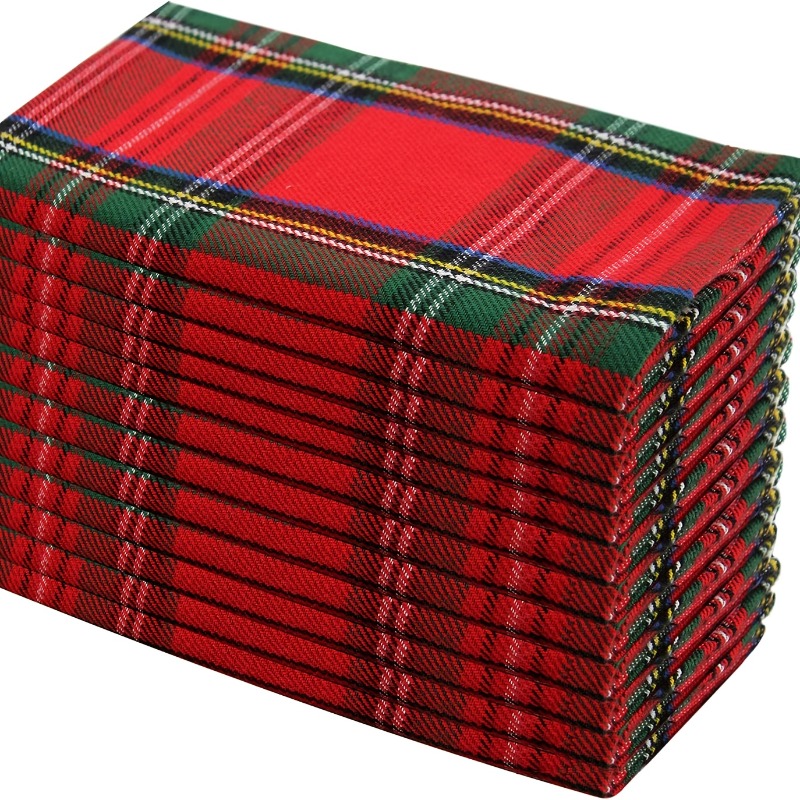 Image of 12 Christmas Napkins - Perfect For Festive Lunches, Brunches, And Dinner Parties, Reusable And Washable - 17x17 Inches