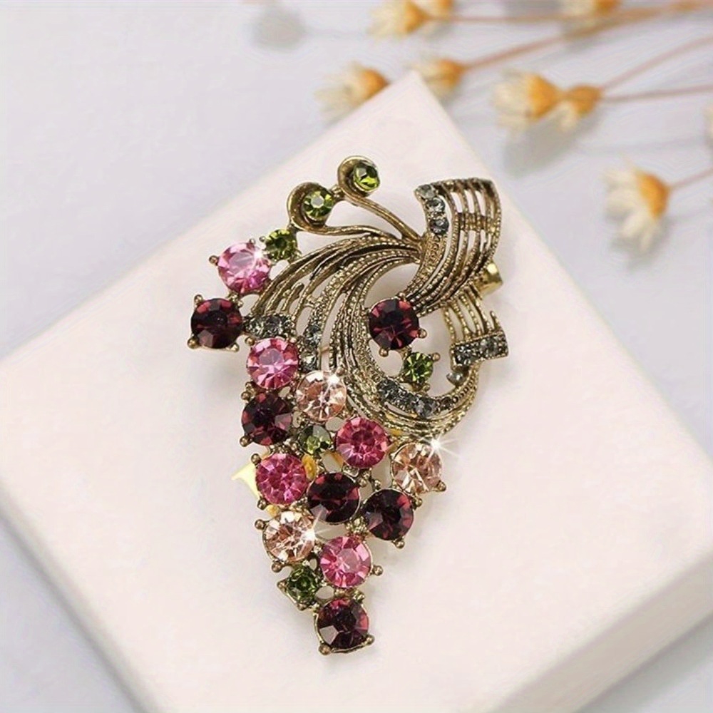 E-shop Vintage Bunte Glänzende Brosche für Damen – Eleganter Stil, Anstecknadel für Anzug, Accessoire Geschenk