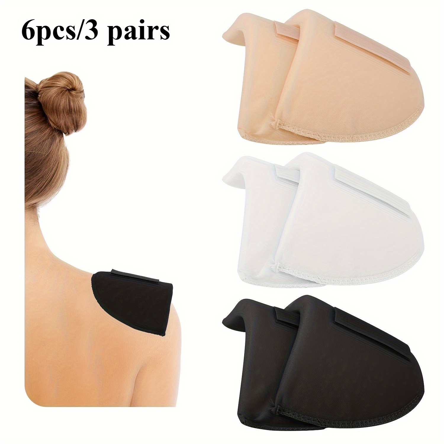 E-shop 6 Stück/3 Stück Schulterpolster, weiches und atmungsaktives, dickes Schwamm-Set, Damen Schulterpolster, für Kleider, Anzüge, Jacken, Hemden,
