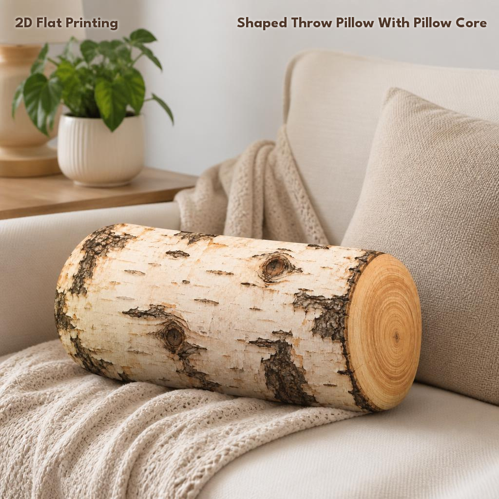 TEMU Coussin décoratif de cime d'arbre de bouleau avec et cernes, forêt naturelle, impression 2D à plat, pour cadeau, chambre, canapé, salle,