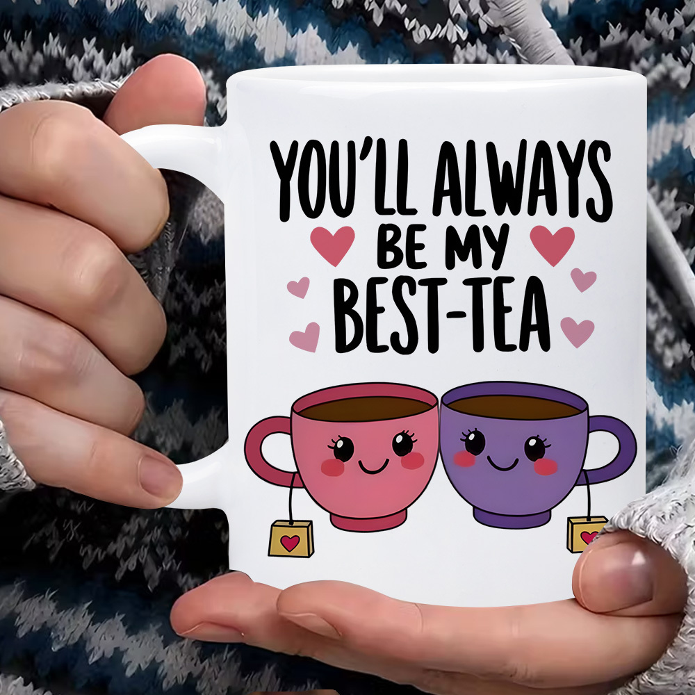 TEMU 1pc, 11 Oz, White Ceramic Mug, Fun Ceramic Coffee Cup And Teacup, -shaped And Text Teacup, For And, Mom, Sister, Dad, Brother, Boyfriend,