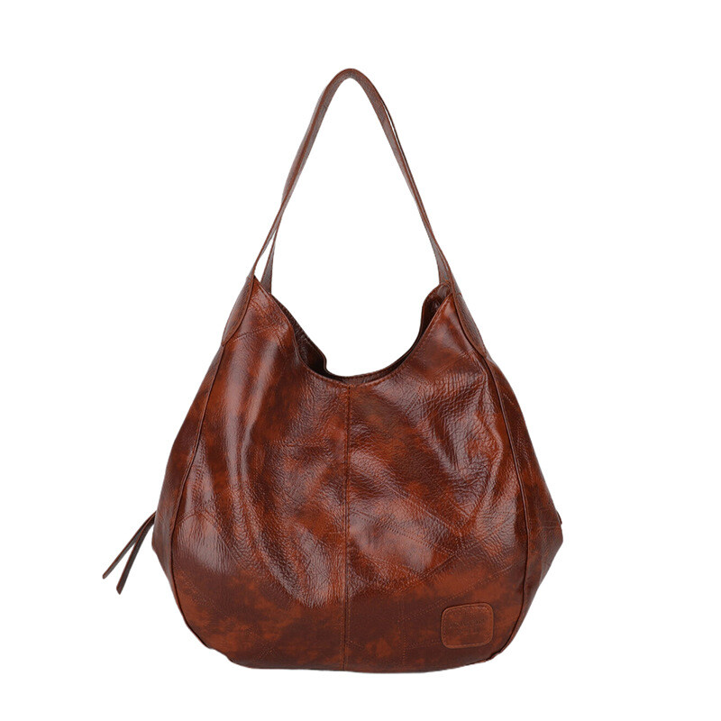 Women's Designer Shoulder Bag, Large Capacity Hobo Tote With Multiple Pockets, Adjustable Crossbody Strap & Zipper Closure