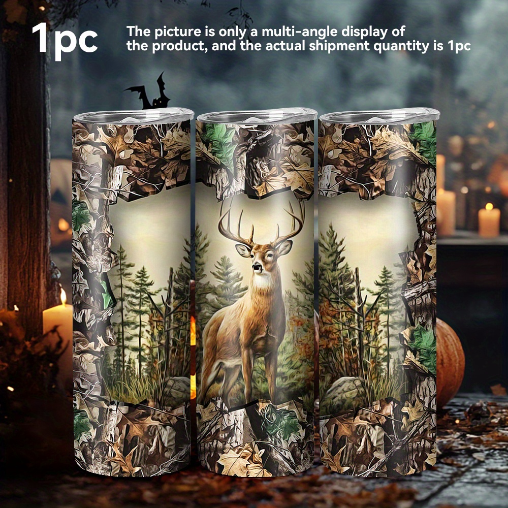 

1pc, 20oz Steel Water Bottles, Lid And , Reusable Cup, , , New , Christmas