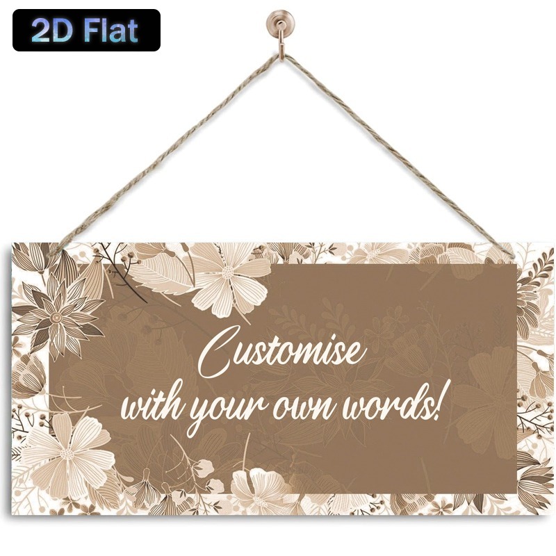 TEMU 2d Flat Customizable Irregular Border Wooden Floral Sign, Diy Craft Blank Hanging Plaque For Home And Office Wall Decor, Versatile Handicraft