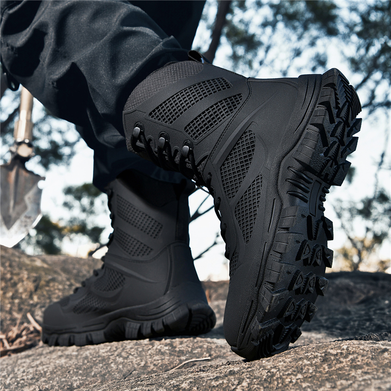   boots for men mens lightweight durable high top hiking   boots multi   boots for outdoor jungle hiking   use slip resistant and long lasting theyre ideal for   outdoor hiking hunting gear