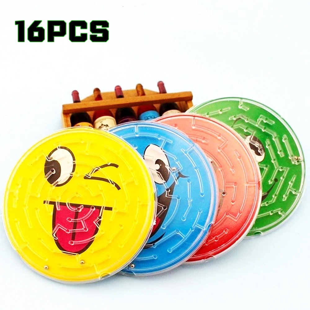 Image of 16pcs Colorful Smile Maze Rolling Ball Educational Toys - Fun Party Favors For , Party Game, Classroom Prizes Kids Prizes, Pinata Filler, Special Gifts For Boys And Girls (random)