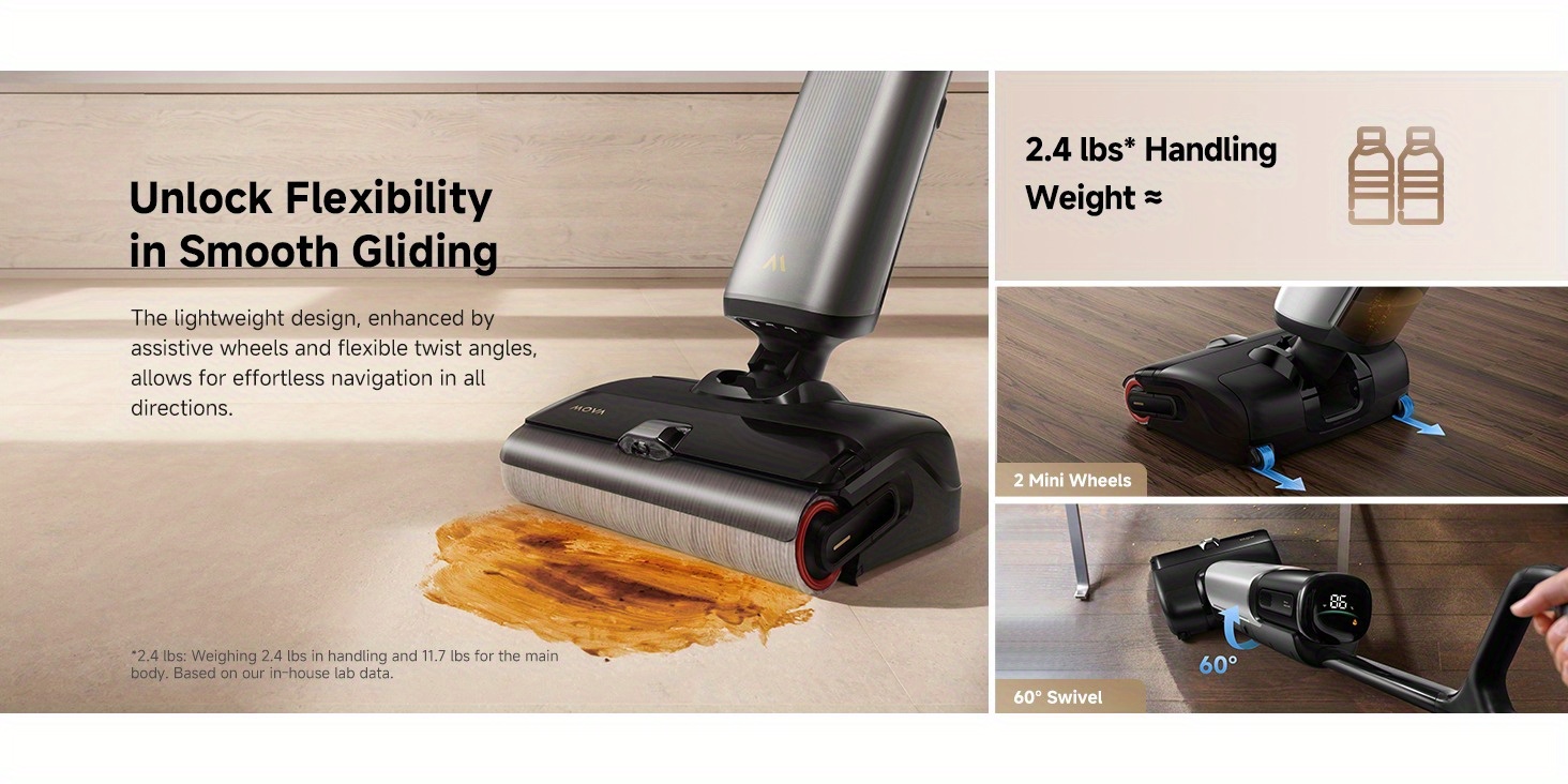 x4 pro plus   cleaning solution smart wet dry vacuum cleaner set 20000pa cordless vacuum mop featuring zero   hot water mopping for tough stains   hot air self drying 180 flat laying push in charging dock led screen Product details 12