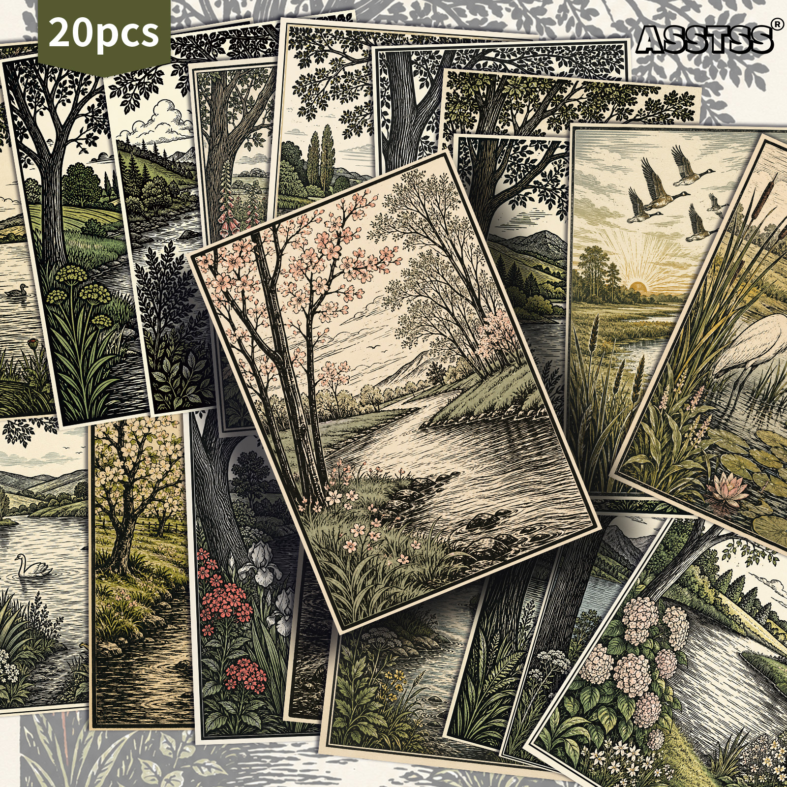 TEMU 20-pack Asstss Vintage Prints Postcards - 4x6 Inches Retro Junk Journal Supplies, Classic Pinup Illustrations Collectible Decorative Painting