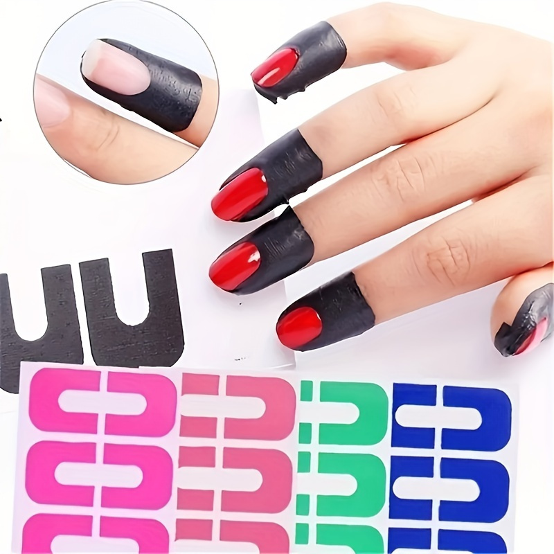 

30pcs Nail Polish Protectors | U-shaped, Full Coverage Finger Guards In Assorted Colors | Manicure & Nail Art Stickers For Clean, Mess-free Designs