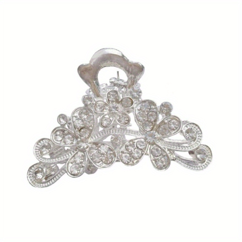 Broche Barrette Vintage à Strass - Couleur Argenté - Occasion - Accessoire Fantaisie Rétro