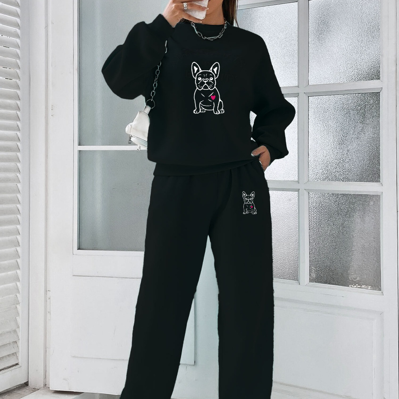 

1 Décontracté - et en Imprimé , Col Rond, Poches, Tissu Tricoté, - de Vêtements de détente /Hiver